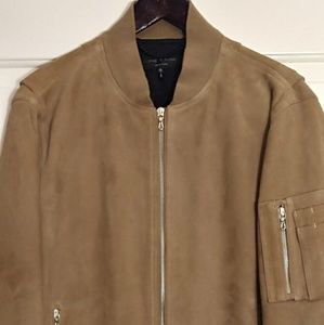 rag&bone tan leather bomber jacket